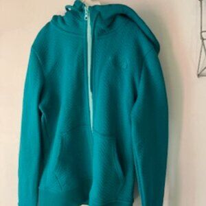 green north face zipped hoodie size small